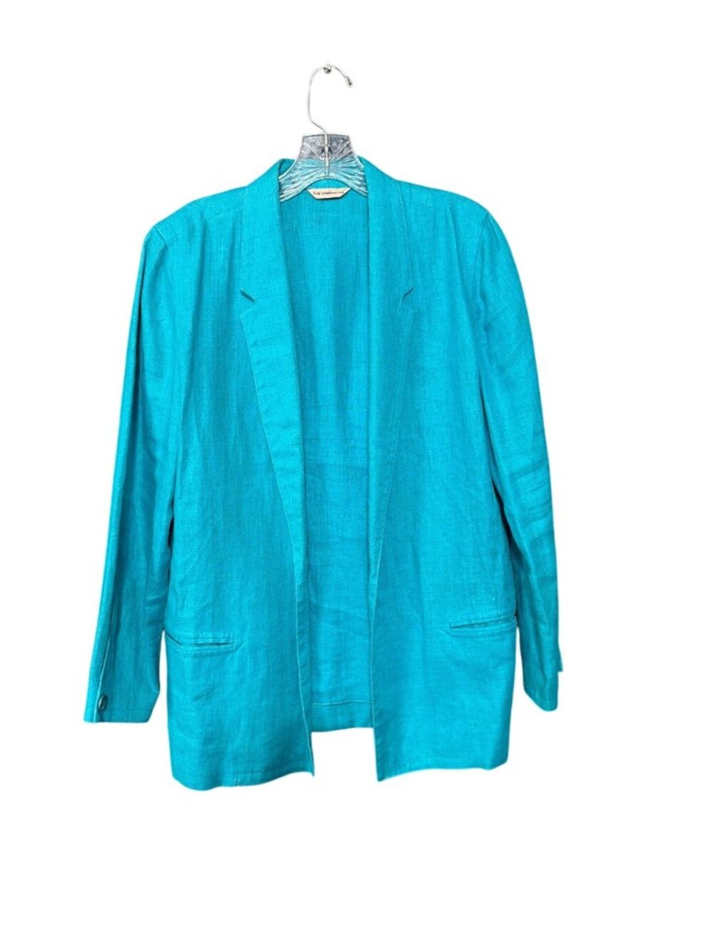 Vintage Liz Claiborne Turquoise Linen Blazer
